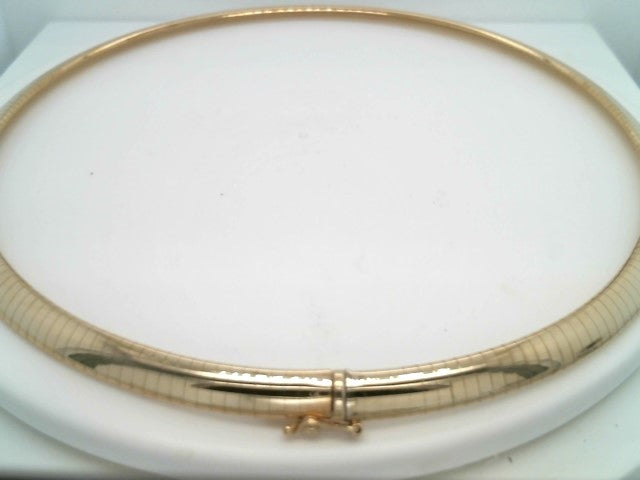 Vintage 14 Karat Yellow Gold 6 Mm Domed Omega Chain Necklace, 16.5"