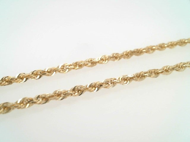 14 Karat Yellow Gold 3.7 Mm Diamond Cut Rope Chain, 24"
