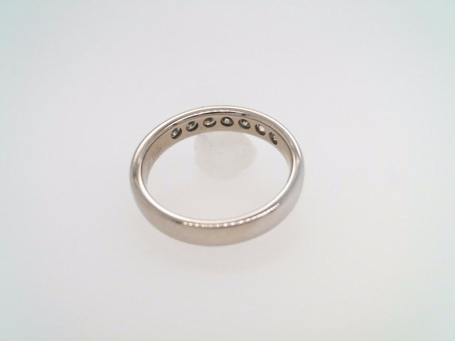 Vintage 14 Karat White Gold 7 Stone Channel Set Diamond Band Ring