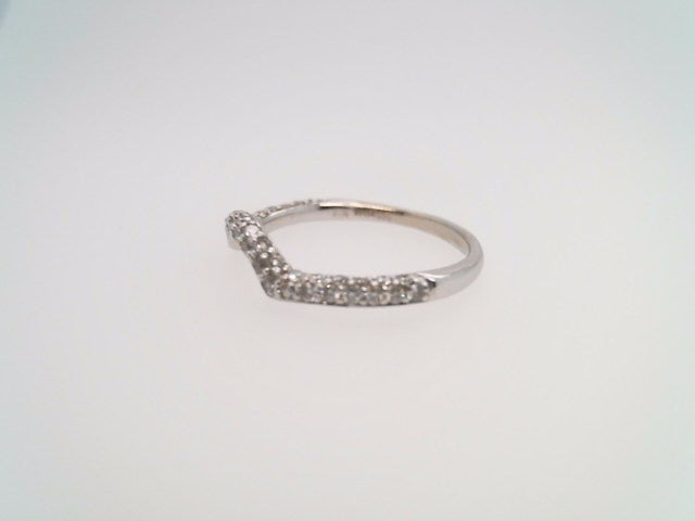Vintage 14 Karat White Gold Curved Diamond Band Ring