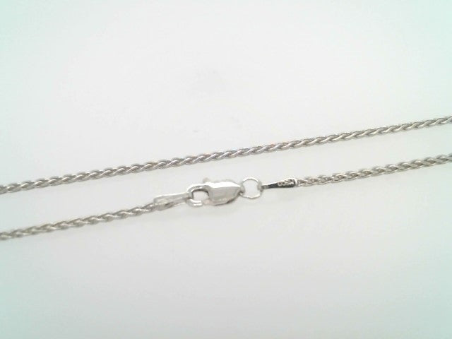 Sterling Silver 1.25 Mm Wheat Chain Rhodium Plated 18"
