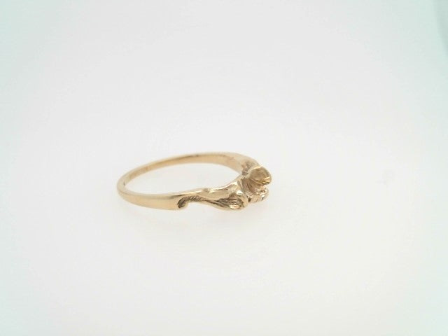 Vintage 14 Karat Yellow Gold Floral Shadow Band Ring