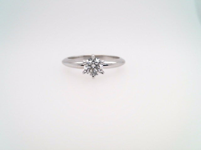 14 Karat White Gold 6 Prong Set .45 Carat Round Brilliant Diamond Solitaire Engagement Ring