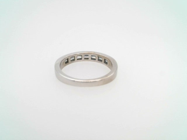 Vintage 14 Karat White Gold Emerald Cut Diamond Channel Set Band Ring