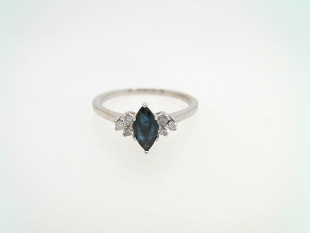 14 Karat White Gold Sapphire & Diamond Ring