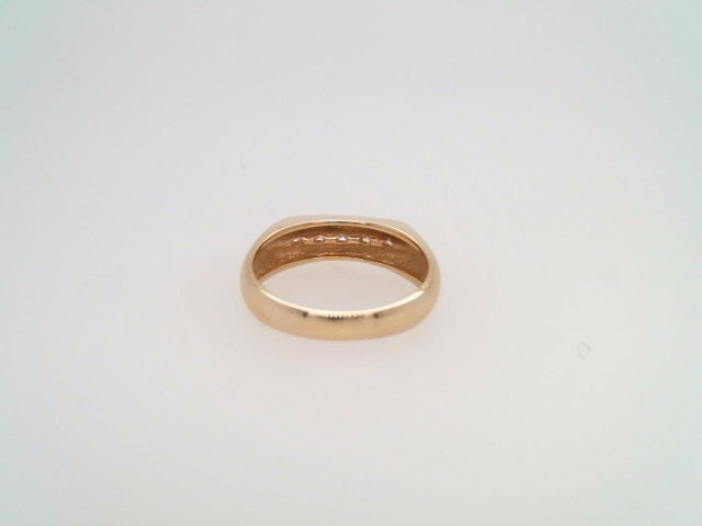 Vintage 14 Karat Yellow Gold 5 Diamond Channel Set Band Ring