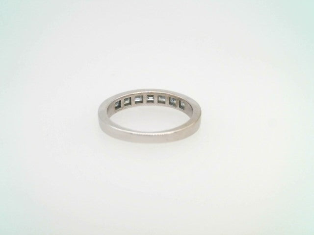 Vintage 14 Karat White Gold Emerald Cut Diamond Channel Set Band Ring