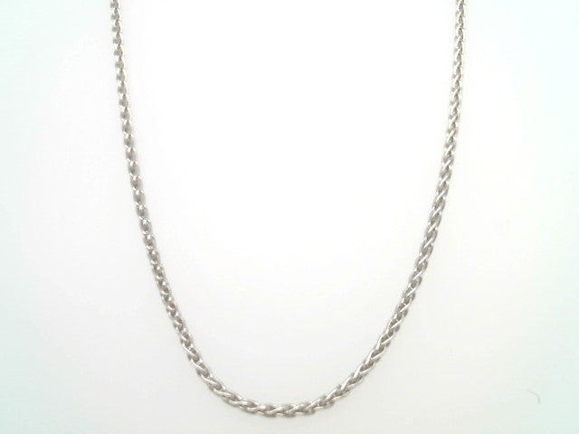 Sterling Silver 1.25 Mm Wheat Chain Rhodium Plated 18"