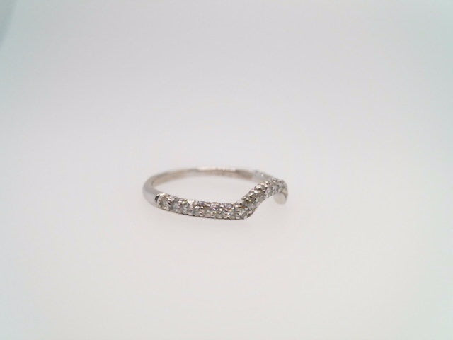 Vintage 14 Karat White Gold Curved Diamond Band Ring