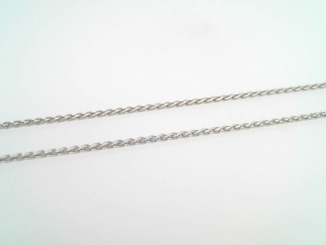 Sterling Silver 1.25 Mm Wheat Chain Rhodium Plated 18"