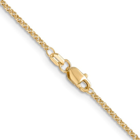 14 Karat Yellow Gold 1.55 Mm Rolo Chain 18 Inch