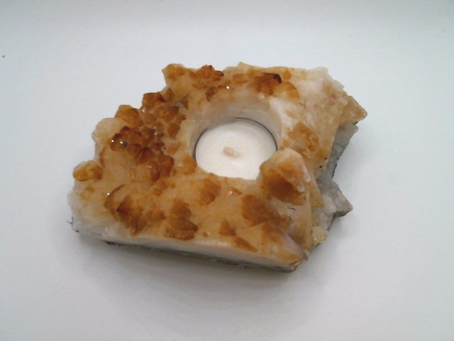 Citrine Candle Holder_Golden Amethyst Chunky Tea Candle Holder