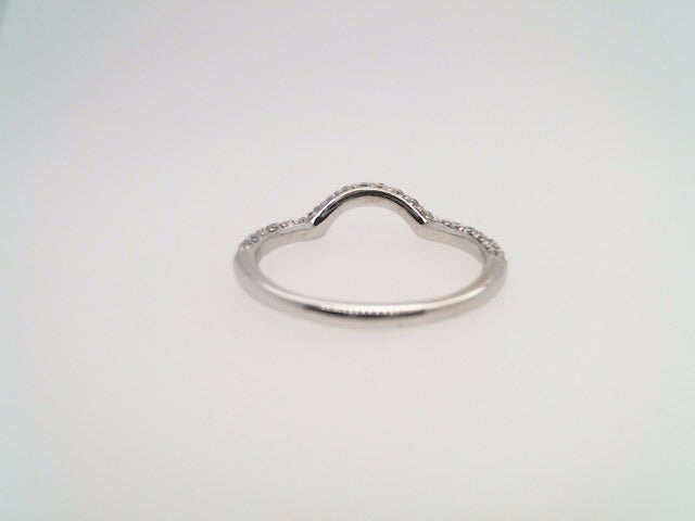 Vintage 14 Karat White Gold Curved Diamond Band Ring