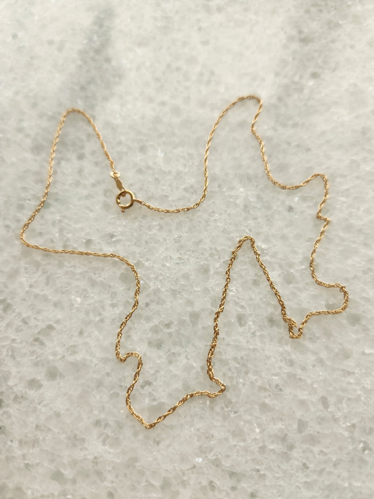 14K 18 Inch 1.1 mm Lightweight Rope Chain with Spring Ring