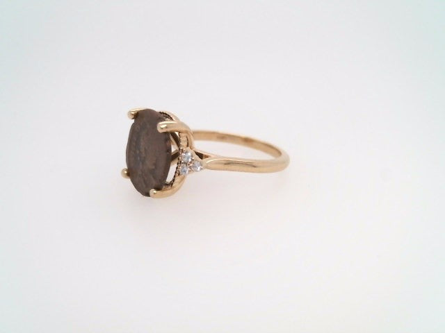 14 Karat Yellow Gold Roman Coin Ring With Diamond Accents
