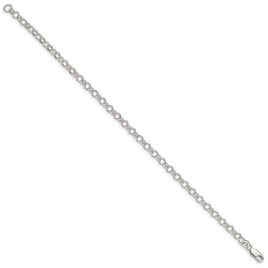Sterling Silver 4 Mm Rolo Chain Bracelet 8"