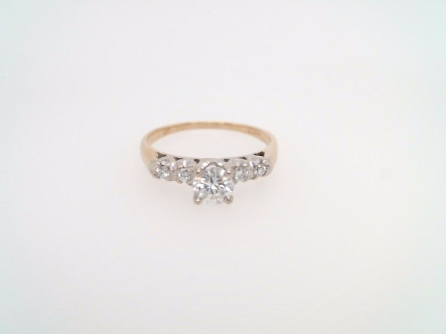Vintage 14 Karat Yellow & White Gold 5 Stone Diamond Ring