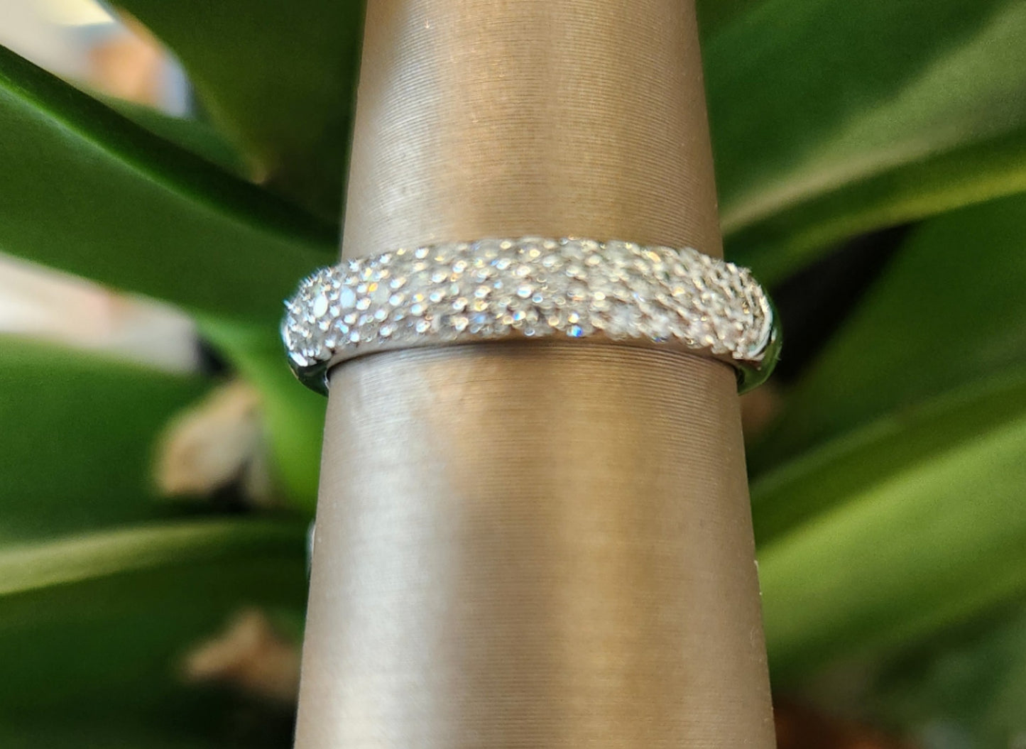Online Special * 3 Row Pave 14K White Gold Diamond Band