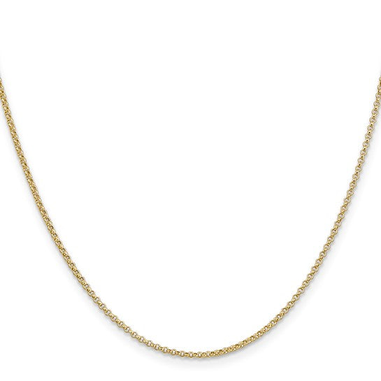 14 Karat Yellow Gold 1.55 Mm Rolo Chain 18 Inch