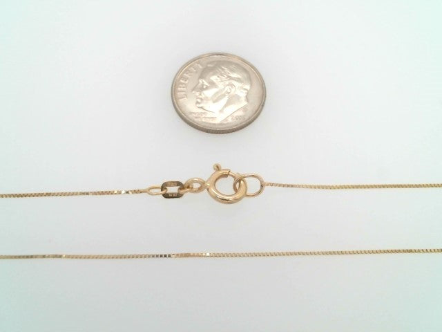 14 Karat Yellow Gold .5 Mm Box Chain, 18"