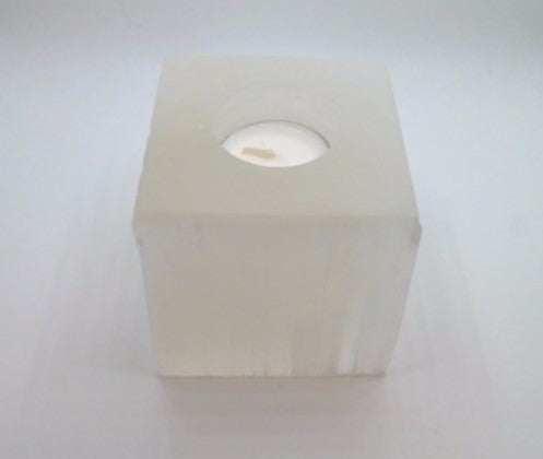 Selenite - Square-Shaped Candle Holder