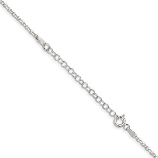 Sterling Silver 2Mm Diamond-Cut Cable Chain 18 Inches With 2 Inches Extension
