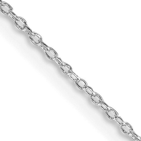 Sterling Silver Rhodium Plated 1.1 Mm Forzantina Cable Chain 18 Inch with 2 Inch Extension