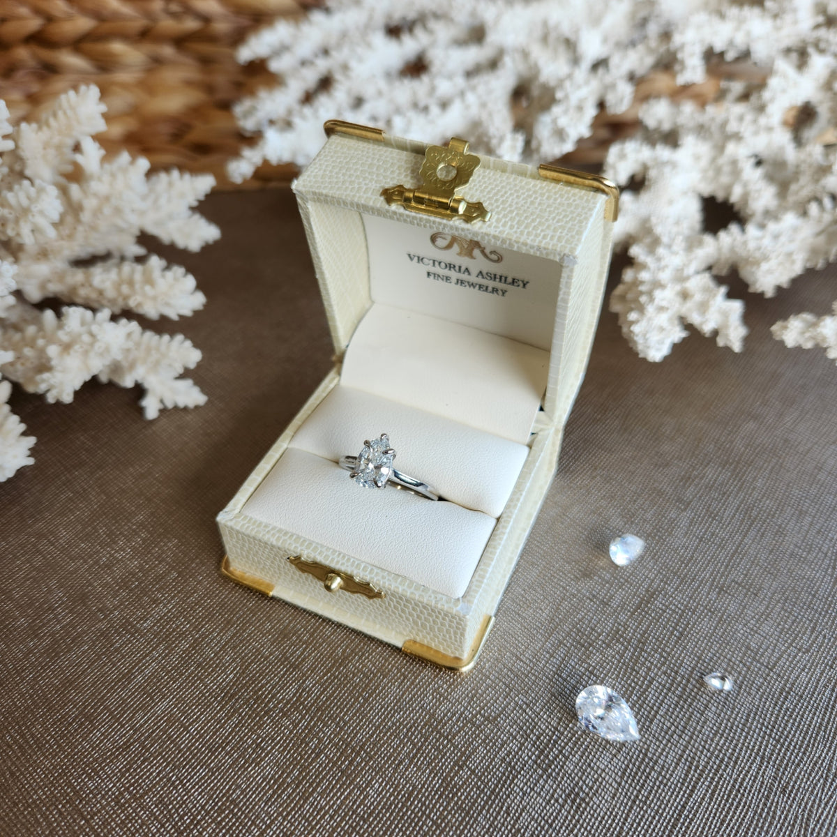 Platinum Solitaire Pear Diamond Engagement Ring