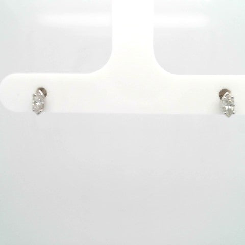 14 Karat White Gold 4 Prong Set Marquise Diamond Solitaire Stud Earrings
