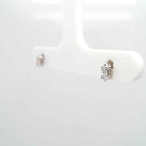 14 Karat White Gold 4 Prong Set Marquise Diamond Solitaire Stud Earrings