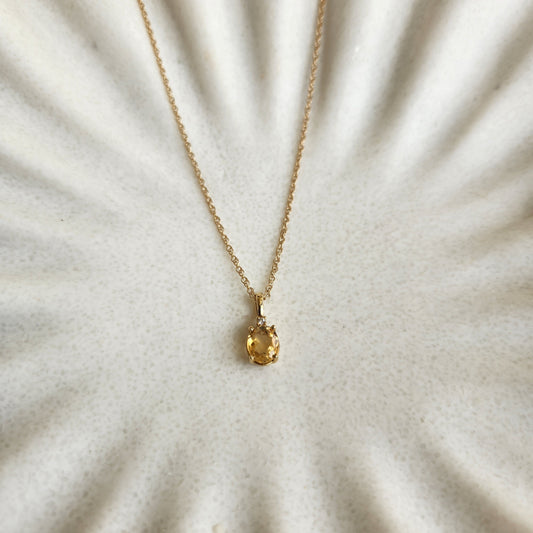 14 Karat Yellow Gold Ciritine Pendant With Diamond Accent