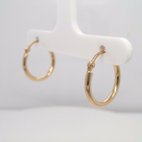 14 Karat Yellow Gold 2 Mm Hoop Earrings