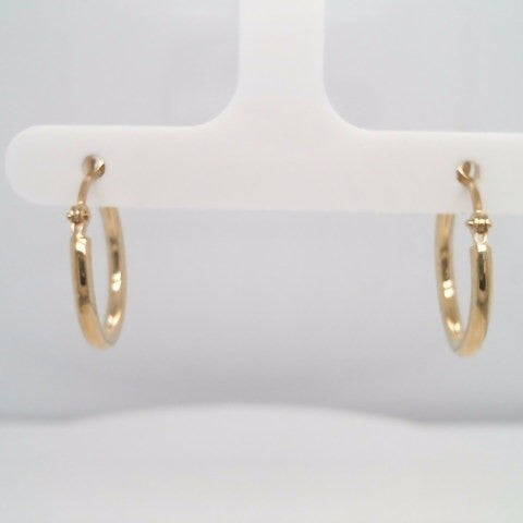 14 Karat Yellow Gold 2 Mm Hoop Earrings