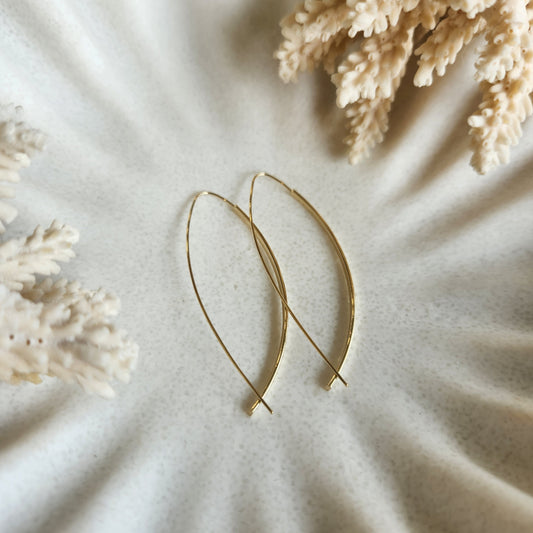 14 Karat Yellow Gold 1.75Mm Wide Square Tube Wire Drop Earrings