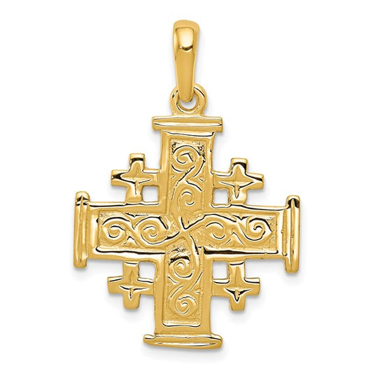 14 Karat Yellow Gold Jerusalem Cross