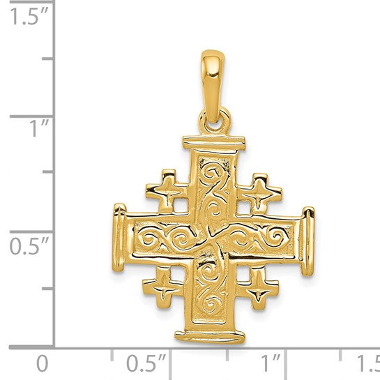 14 Karat Yellow Gold Jerusalem Cross
