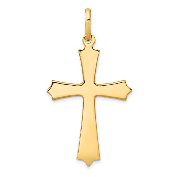 14 Karat Yellow Gold Polished Cross Pendant