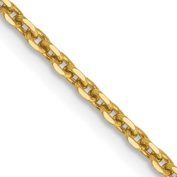 14 Karat Yellow Gold 1.65 Mm Diamond Cut Cable Chain 18"