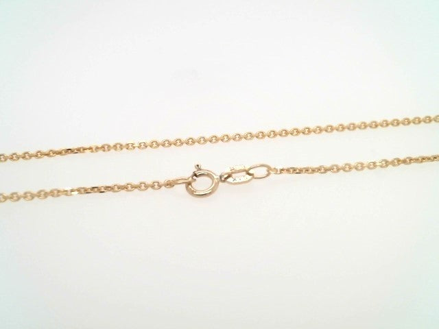 14 Karat Yellow Gold 1.4 Mm Diamond Cut Cable Chain, 18"