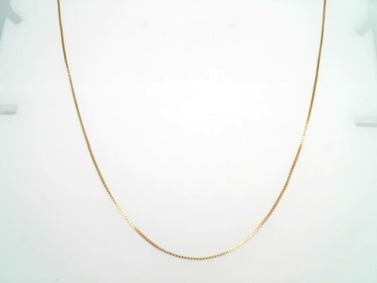 14 Karat Yellow Gold .7 Mm Box Chain, 18.5"