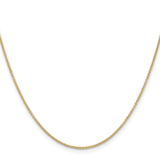 14 Karat Yellow Gold 1.2 Mm Cable Chain 18"