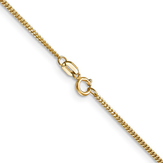 14 Karat Yellow Gold 1.3 Mm Curb Chain 16"