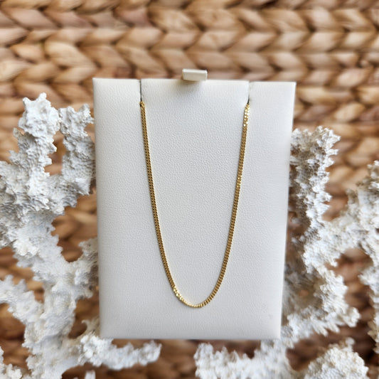 14 Karat Yellow Gold 1.3 Mm Curb Chain 16"