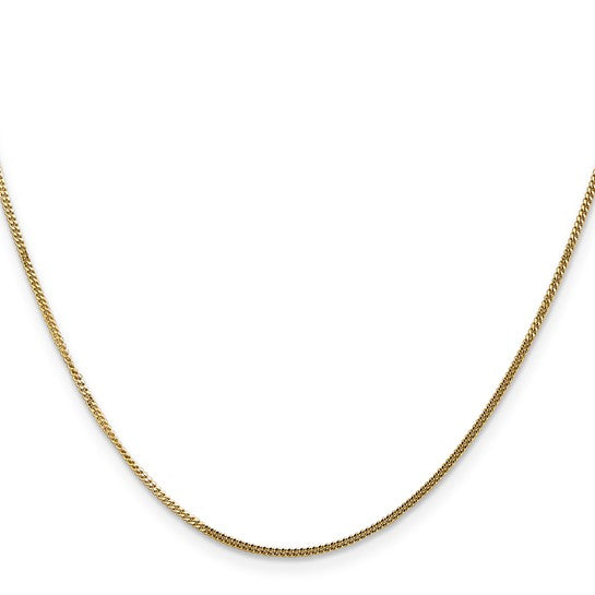 14 Karat Yellow Gold 1.3 Mm Curb Chain 16"