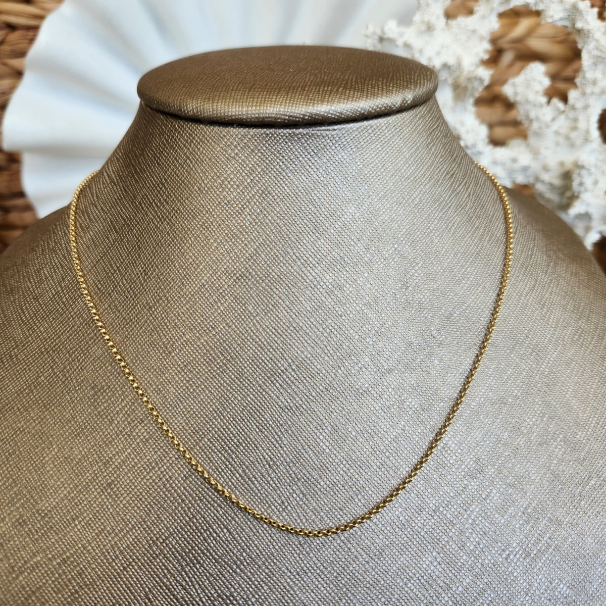 14 Karat Yellow Gold 1.55 Mm Rolo Chain 18 Inch