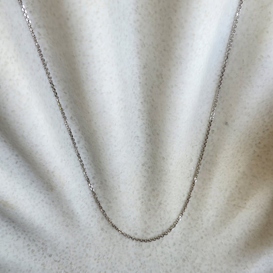 14 Karat White Gold 1.1 Mm Adjustable Cable Chain With Lobster Clasp 22"