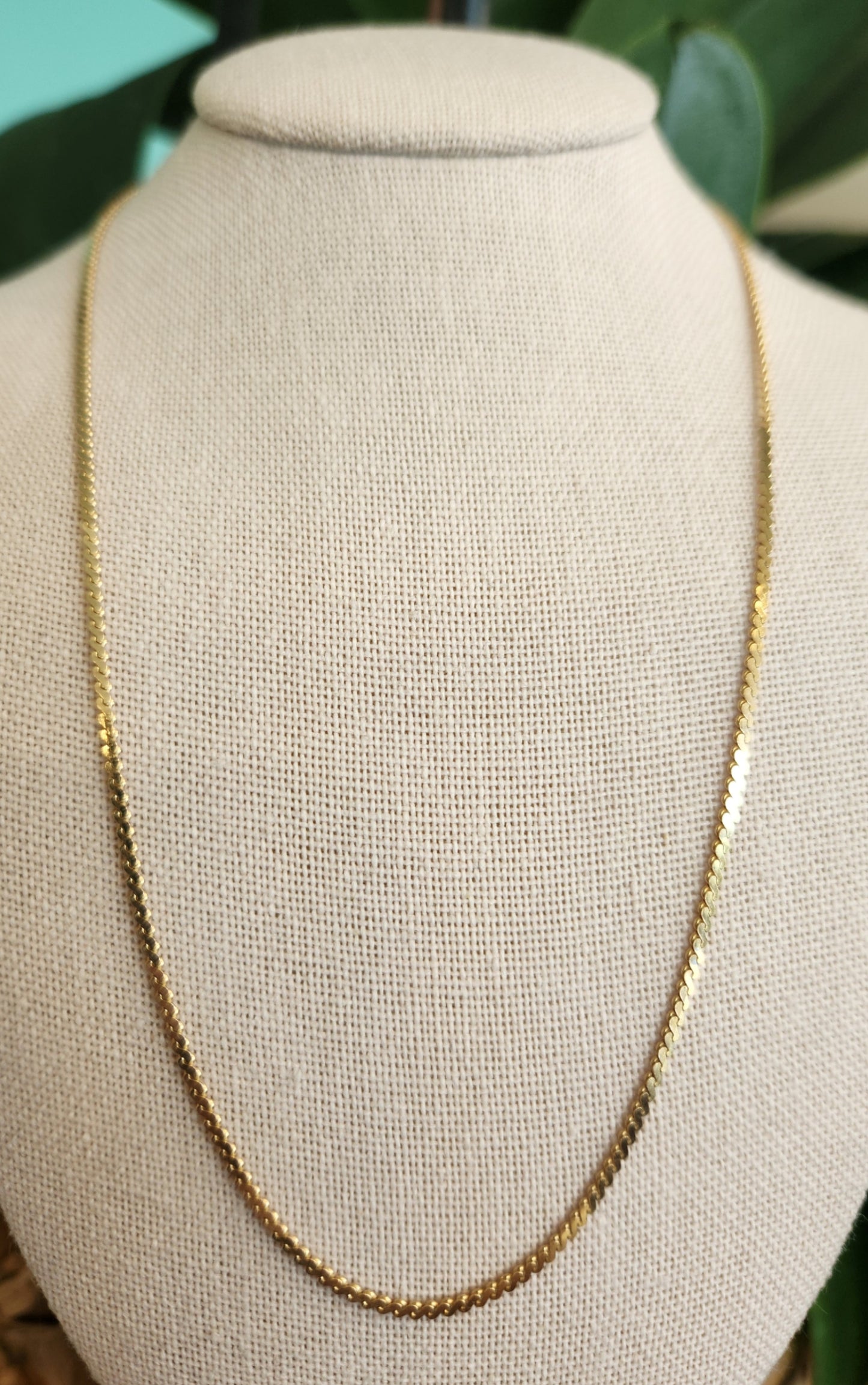 Vintage14k Yellow Gold Serpentine Link Chain
