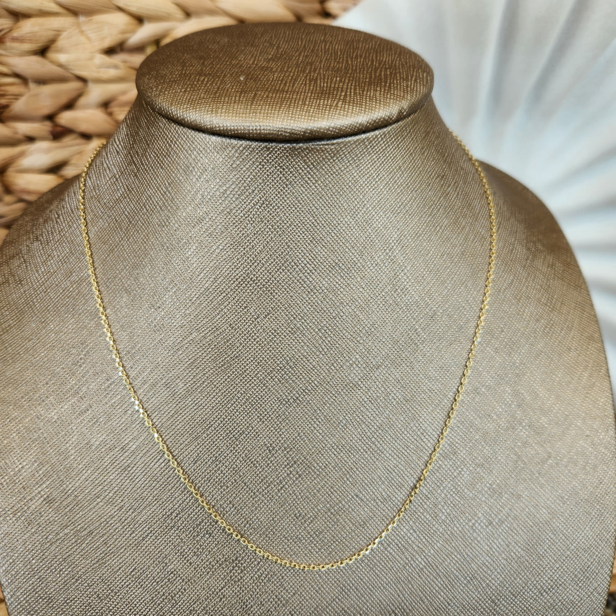 14 Karat Yellow Gold 1.4Mm Diamond-Cut Round Open Link Cable Chain, 18"