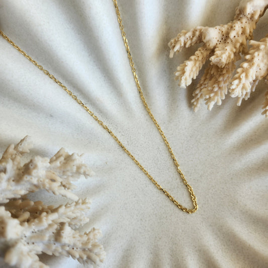 18 Karat Yellow Gold Polished 2.3Mm Solid Diamond-Cut Cable Chain, 18"