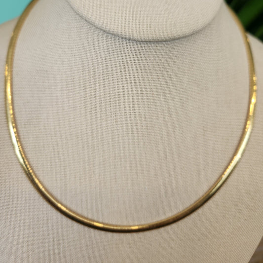 14k Yellow Gold 18" 4mm Domed Omega Necklace